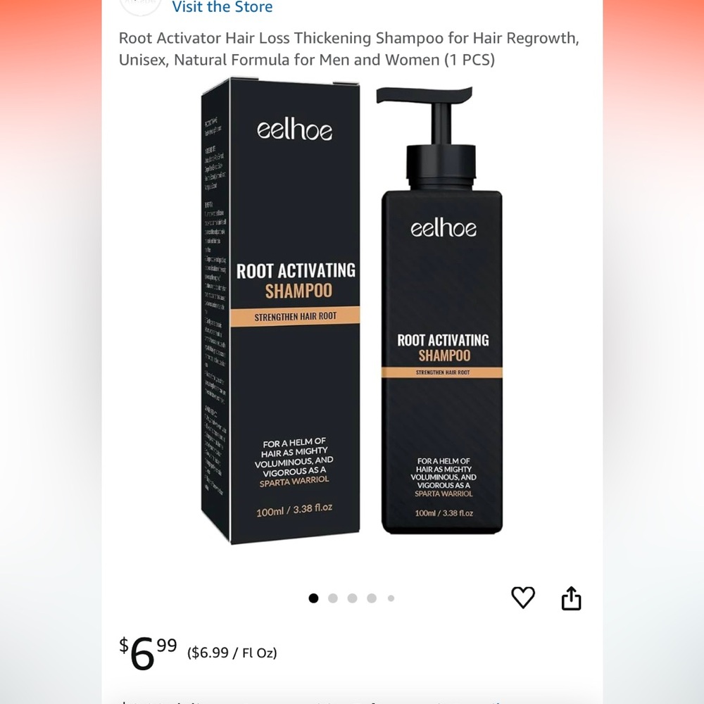 Root Activator Hair Loss Thickening Shampoo for Hair Regrowth, Unisex, Natural
